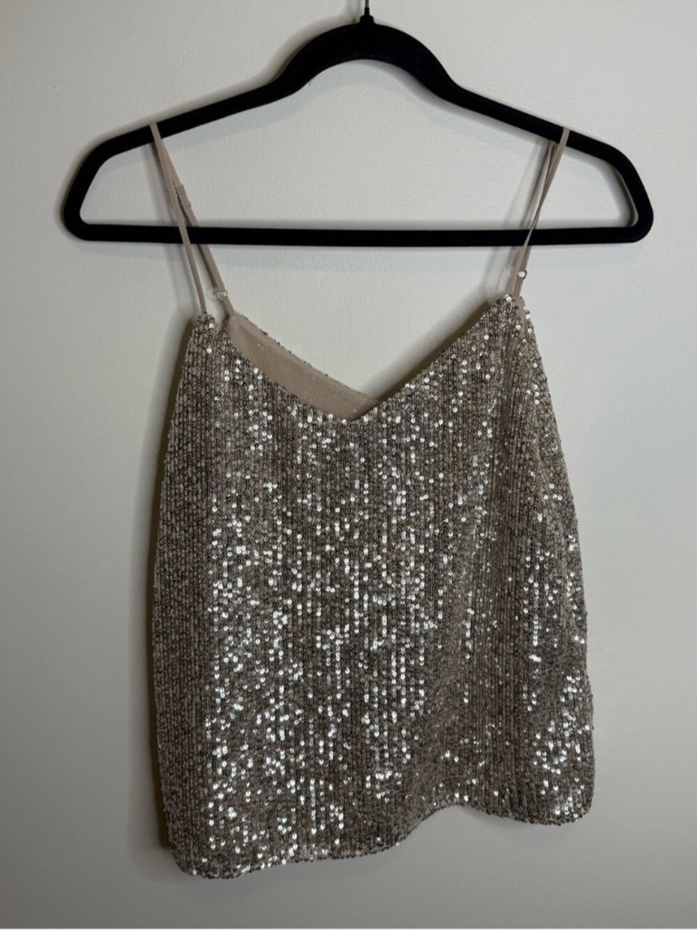 Banana Republic Silver Sequin Camisole size small